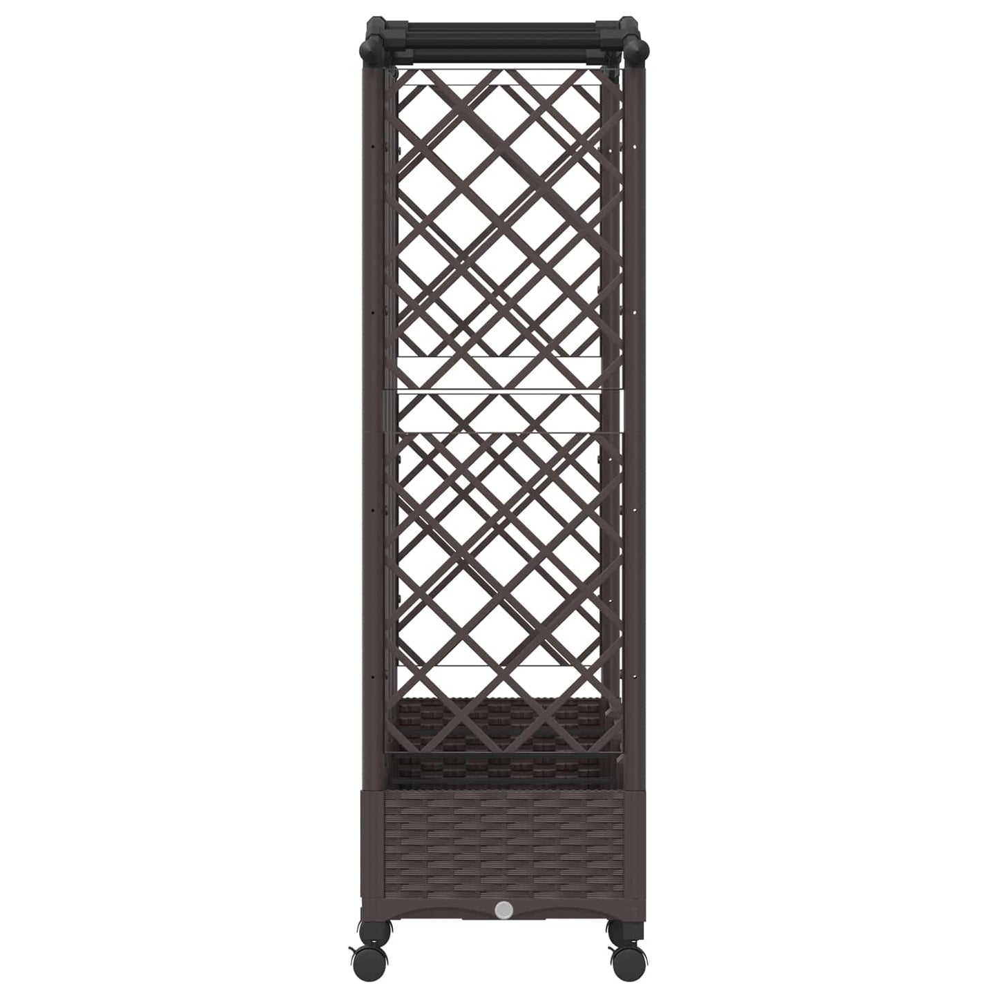 Raised Bed with Trellis and Roof Brown 203.5 x 40 x 129 cm PP
