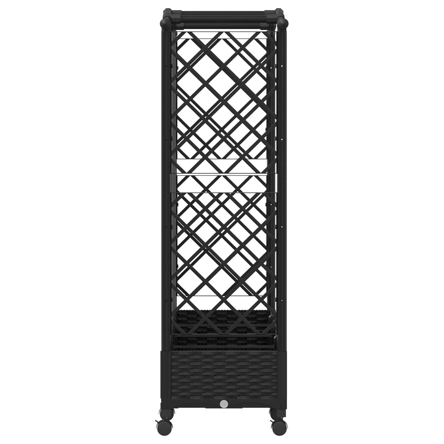 Raised Bed with Trellis and Roof Black 203.5 x 40 x 129 cm PP