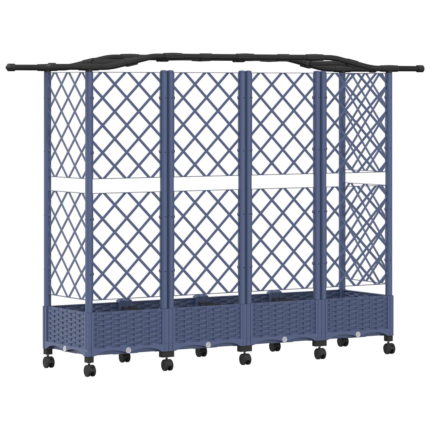 Raised Bed with Trellis and Roof Grey 203.5 x 40 x 129 cm PP