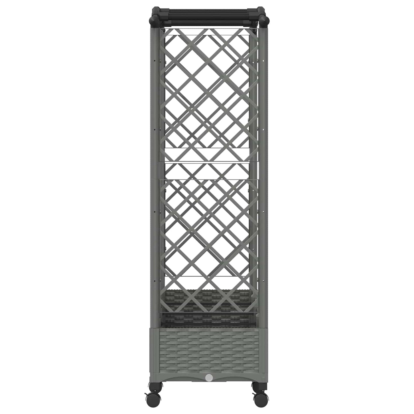 Raised Bed with Trellis and Roof Light Grey 203.5 x 40 x 129 cm