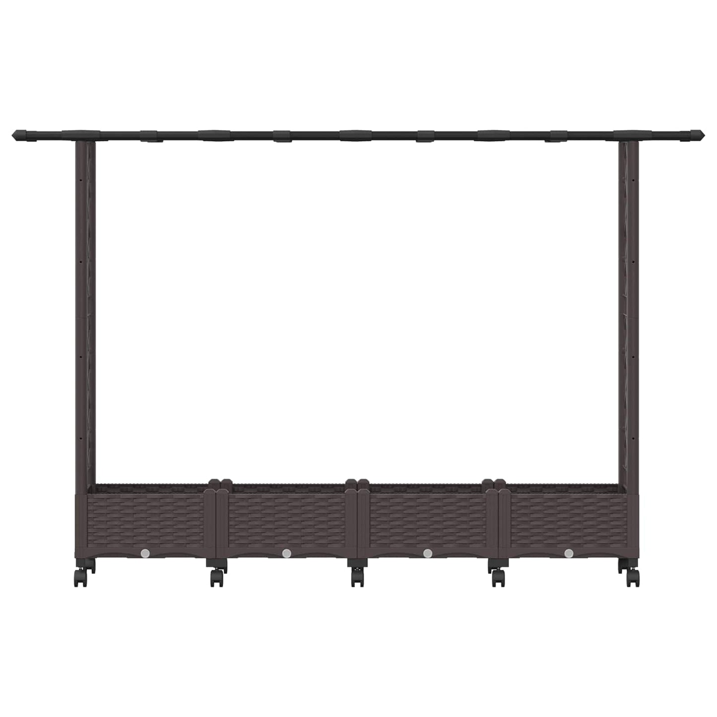 Raised Bed with Trellis and Roof Brown 203 x 40 x 127 cm PP