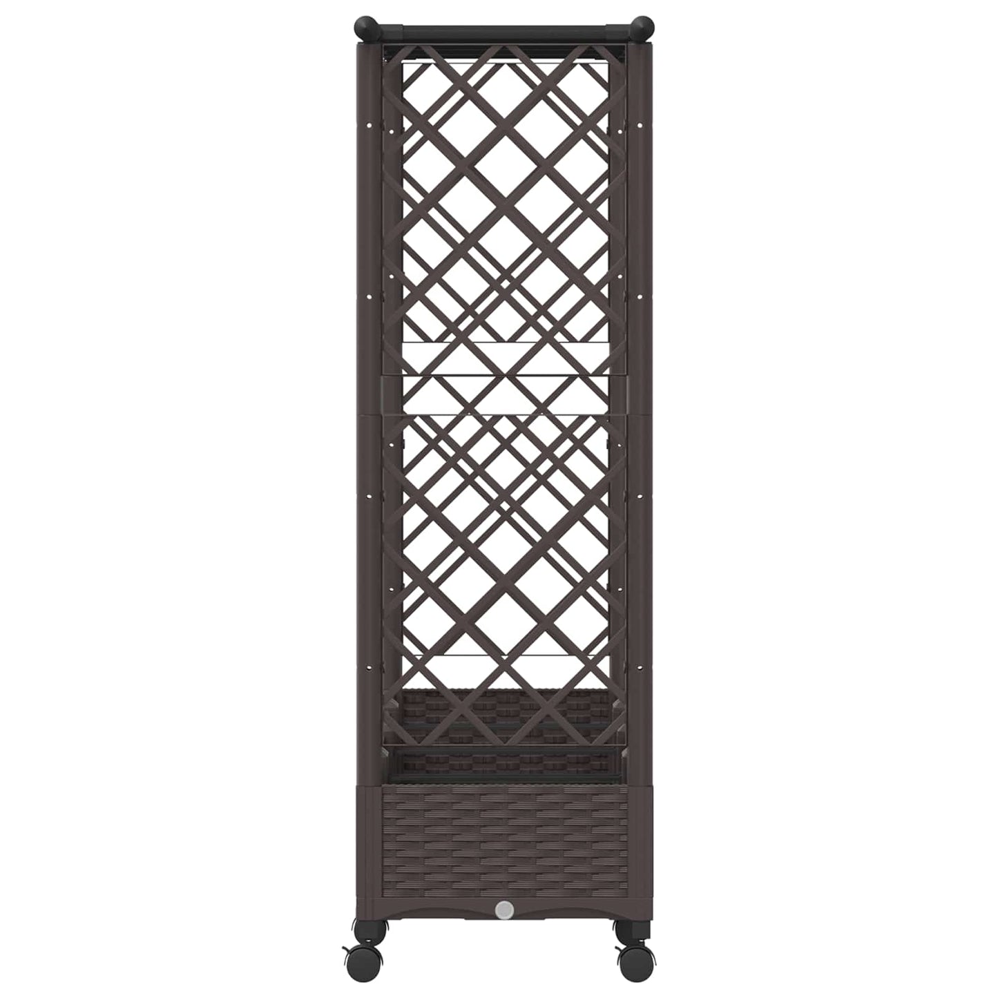 Raised Bed with Trellis and Roof Brown 203 x 40 x 127 cm PP