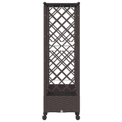 Raised Bed with Trellis and Roof Brown 203 x 40 x 127 cm PP