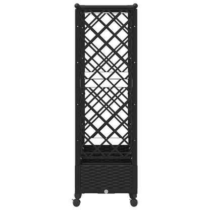 Raised Bed with Trellis and Roof Black 203 x 40 x 127 cm PP