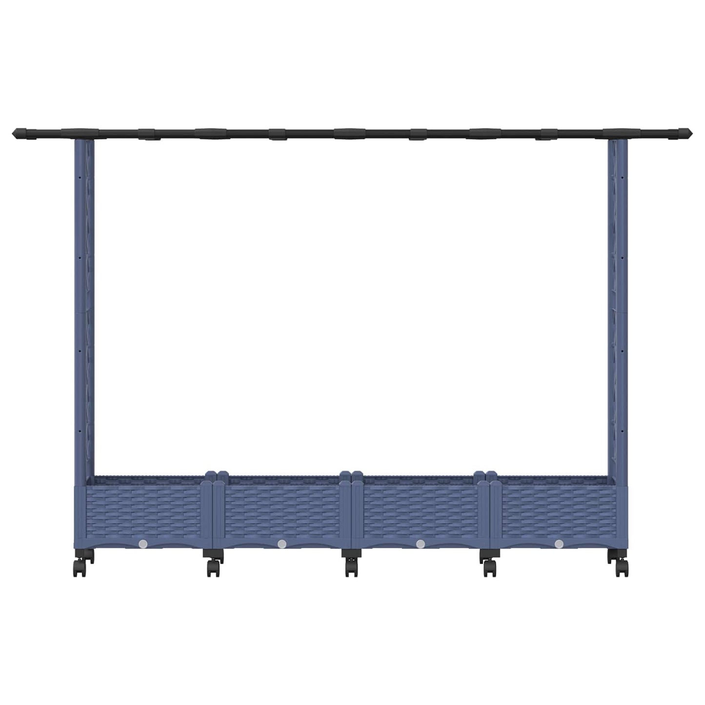 Raised Bed with Trellis and Roof Grey 203 x 40 x 127 cm PP