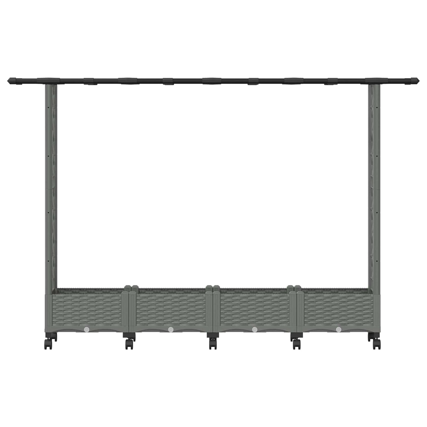 Raised Bed with Trellis and Roof Light Grey 203 x 40 x 127 cm
