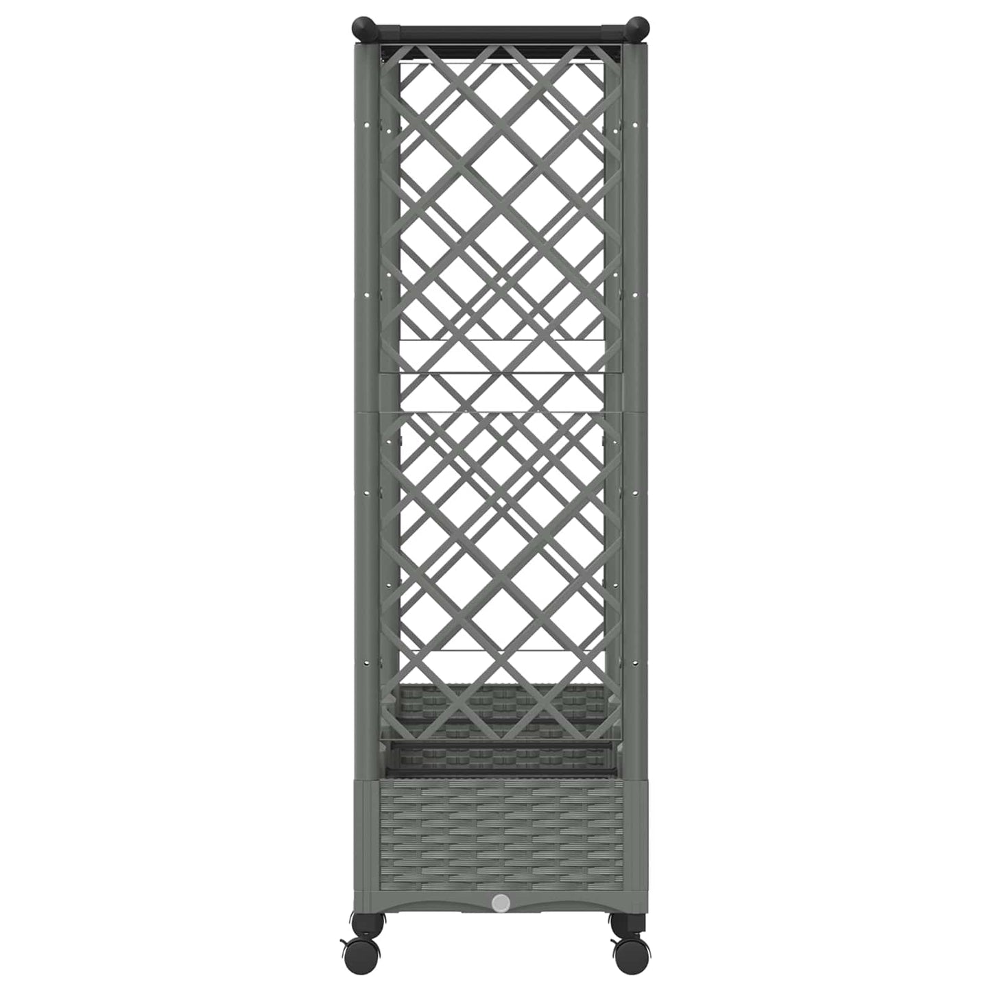 Raised Bed with Trellis and Roof Light Grey 203 x 40 x 127 cm