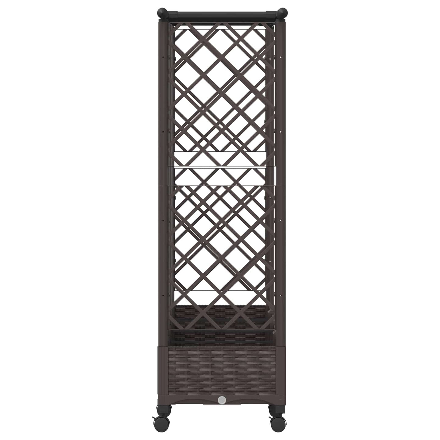 Raised Bed with Trellis and Roof Brown 202.5 x 40 x 127 cm PP