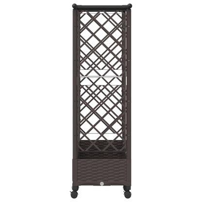Raised Bed with Trellis and Roof Brown 202.5 x 40 x 127 cm PP