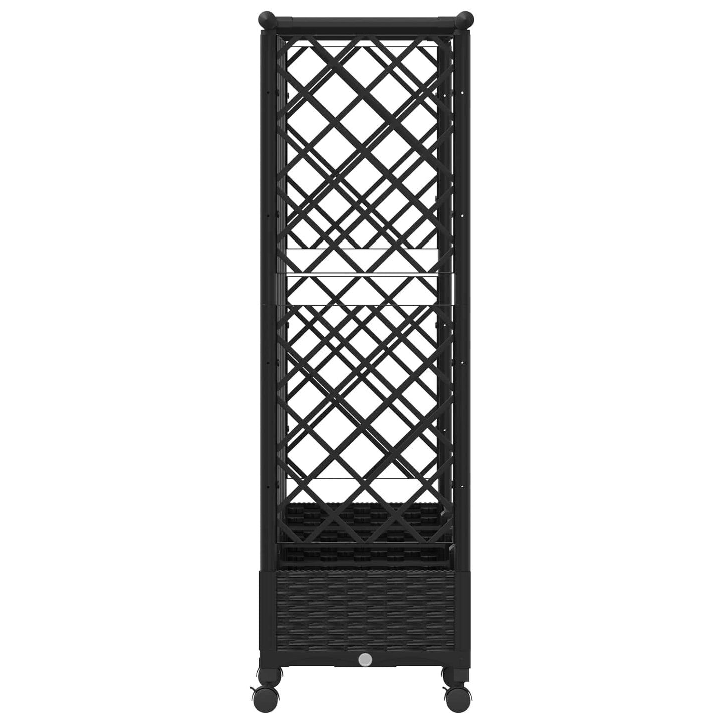 Raised Bed with Trellis and Roof Black 202.5 x 40 x 127 cm PP