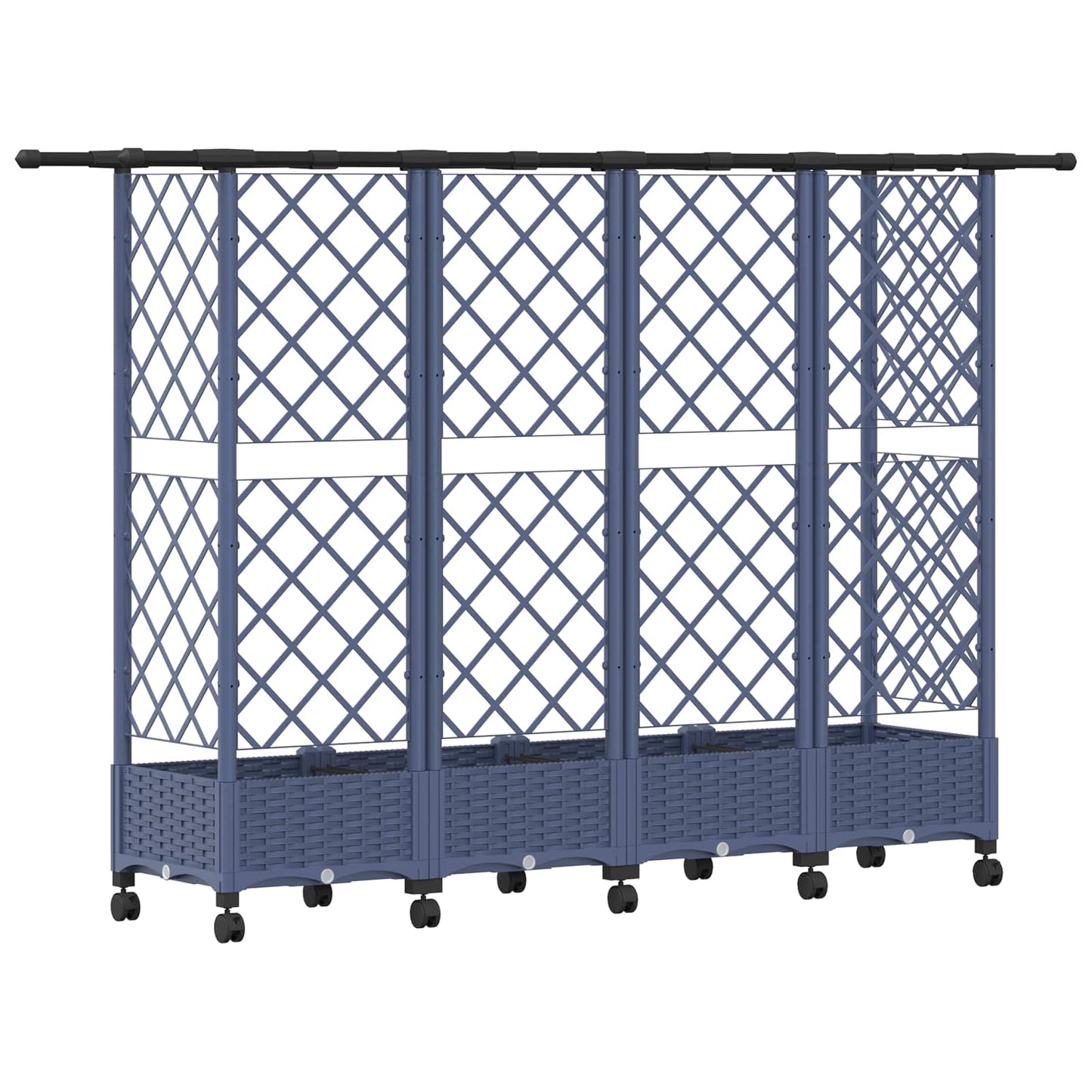 Raised Bed with Trellis and Roof Grey 202.5 x 40 x 127 cm PP