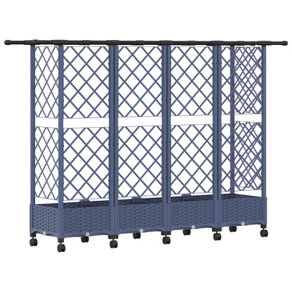 Raised Bed with Trellis and Roof Grey 202.5 x 40 x 127 cm PP