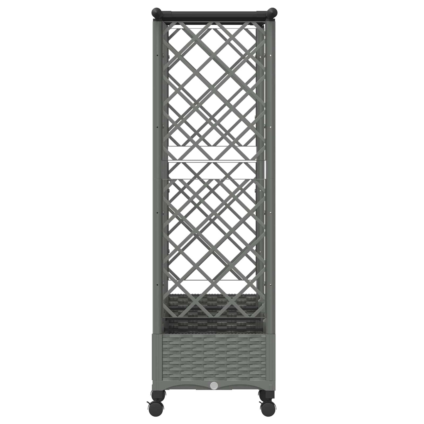 Raised Bed with Trellis and Roof Light Grey 202.5 x 40 x 127 cm