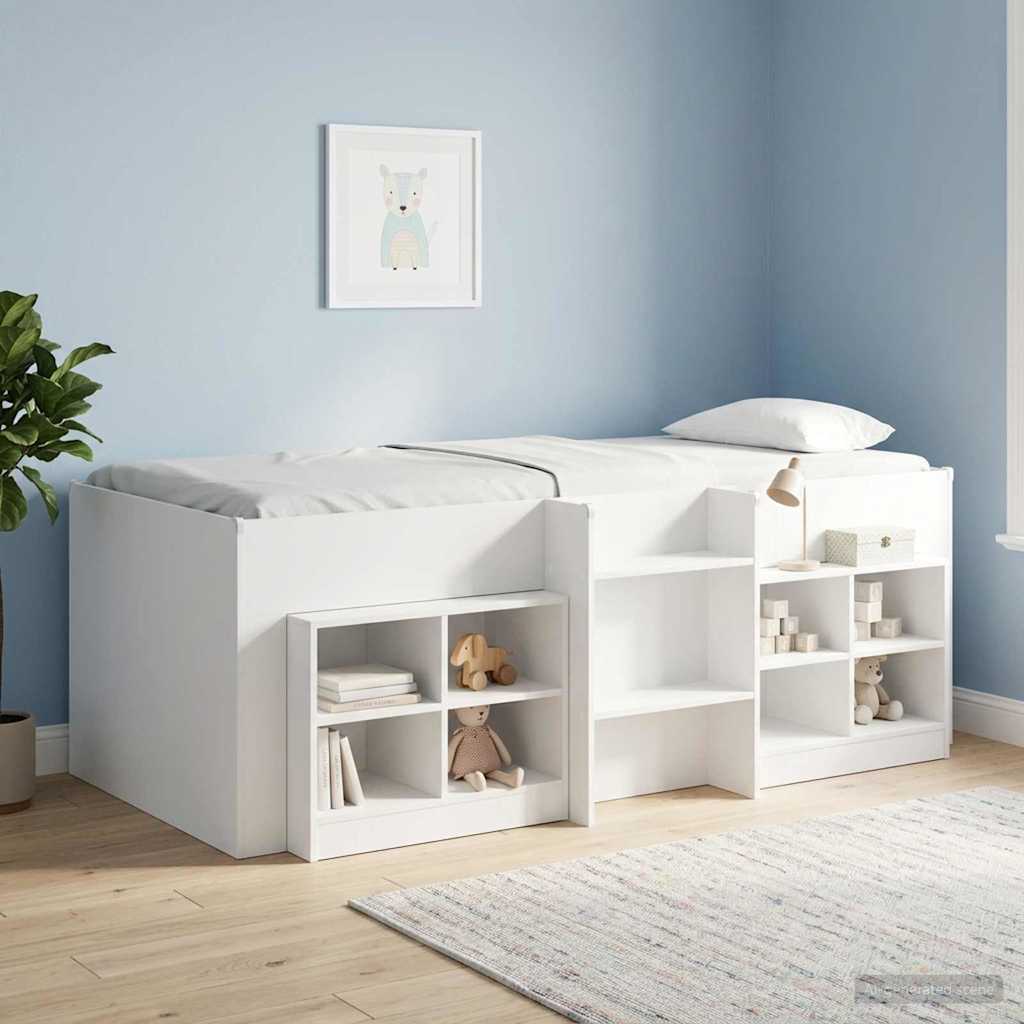 Kids'High Bed Frame White 80 x 200 cm Engineered Wood