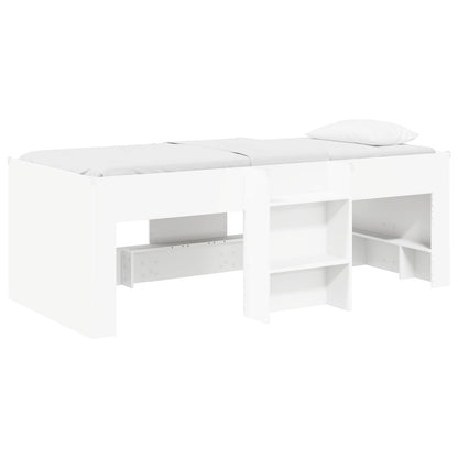 Kids'High Bed Frame White 80 x 200 cm Engineered Wood