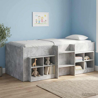 Kids'High Bed Frame Concrete Grey 80 x 200 cm Engineered Wood