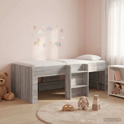 Kids'High Bed Frame Grey Sonoma 203 x 101.1 x 68.5 cm