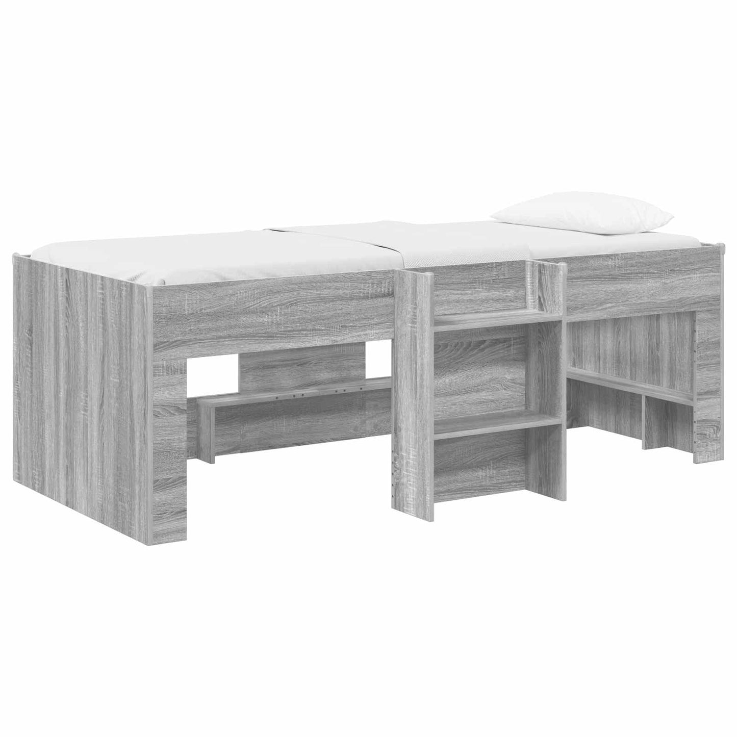 Kids'High Bed Frame Grey Sonoma 203 x 101.1 x 68.5 cm