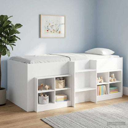 Kids'High Bed Frame White 90 x 200 cm Engineered Wood