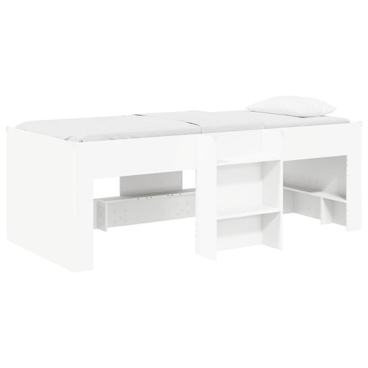 Kids'High Bed Frame White 90 x 200 cm Engineered Wood
