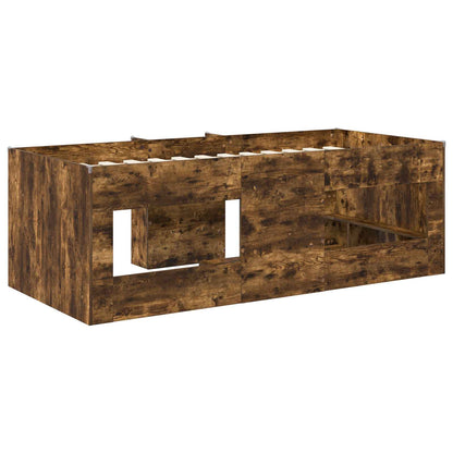 Kids'High Bed Frame Smoked Oak 90 x 200 cm Engineered Wood