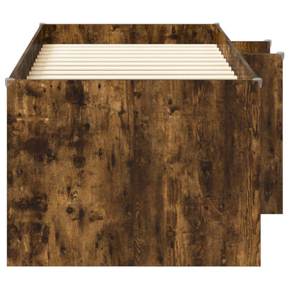 Kids'High Bed Frame Smoked Oak 90 x 200 cm Engineered Wood
