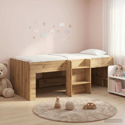 Kids'High Bed Frame Artisan Oak 90 x 200 cm Engineered Wood