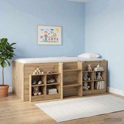 Kids'High Bed Frame Artisan Oak 90 x 200 cm Engineered Wood