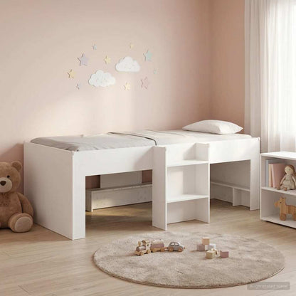 Kids'High Bed Frame White 98.5 x 200 cm Engineered Wood