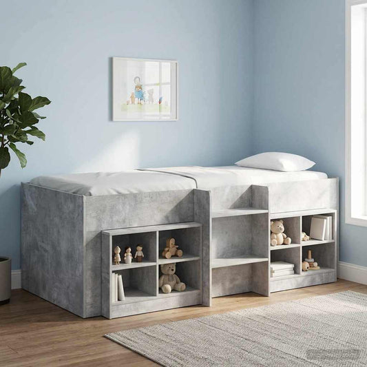 Kids'High Bed Frame Concrete Grey 98.5 x 200 cm