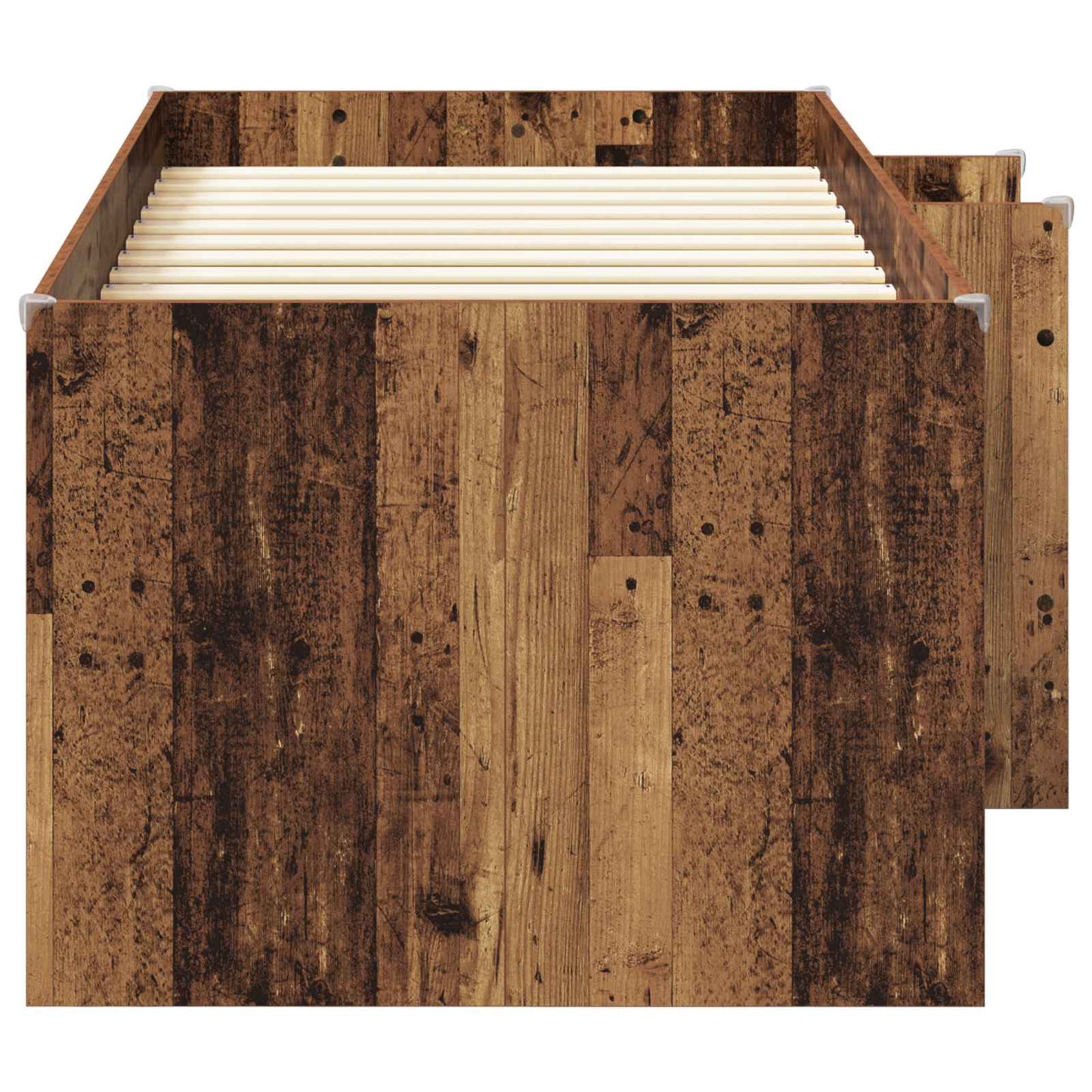 Kids'High Bed Frame Old wood 98.5 x 200 cm Engineered Wood