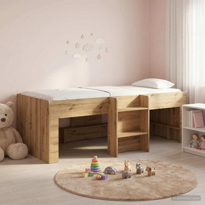 Kids'High Bed Frame Artisan Oak 98.5 x 200 cm Engineered Wood