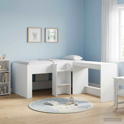 Kids'High Bed Frame White 163 x 101.1 x 68.5 cm