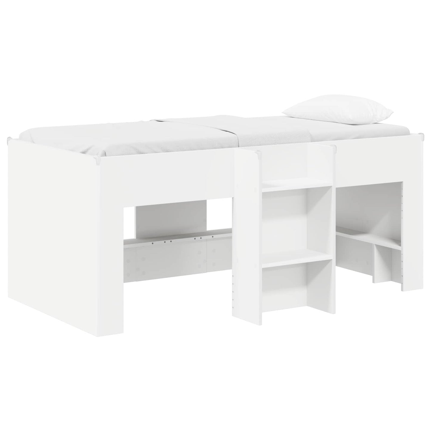 Kids'High Bed Frame White 163 x 101.1 x 68.5 cm