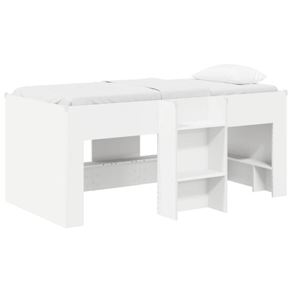 Kids'High Bed Frame White 163 x 101.1 x 68.5 cm