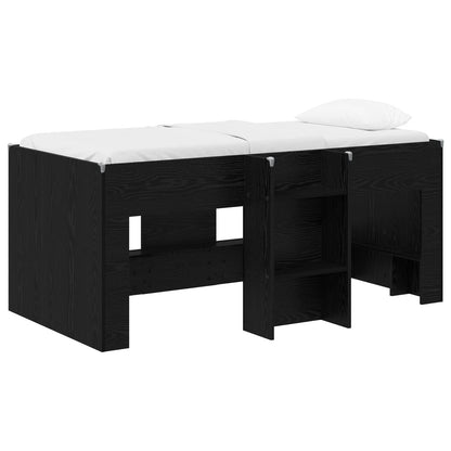 Kids'High Bed Frame Black Oak 163 x 101.1 x 68.5 cm