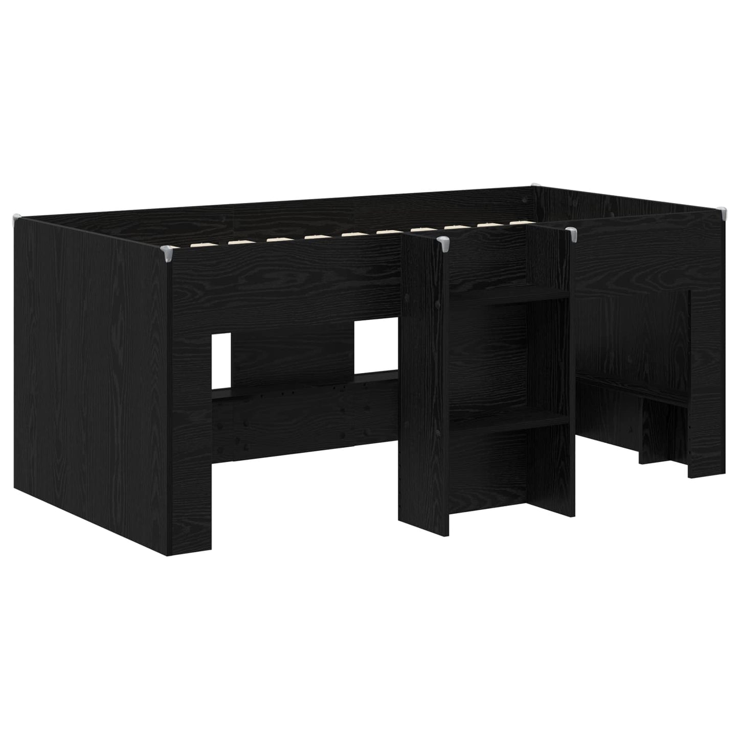 Kids'High Bed Frame Black Oak 163 x 101.1 x 68.5 cm