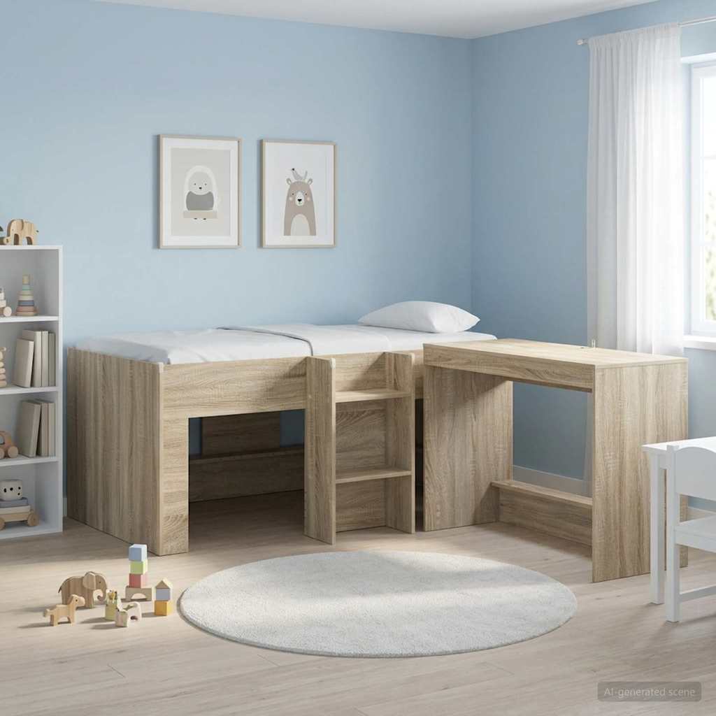 Kids'High Bed Frame Sonoma 163 x 101.1 x 68.5 cm