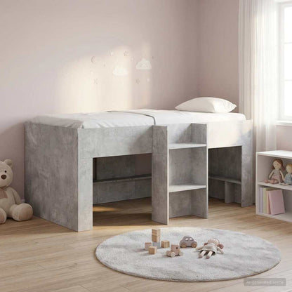 Kids'High Bed Frame Concrete Grey 80 x 160 cm Engineered Wood