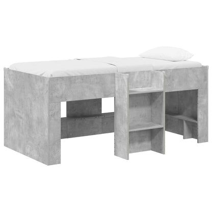 Kids'High Bed Frame Concrete Grey 80 x 160 cm Engineered Wood