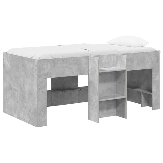 Kids'High Bed Frame Concrete Grey 80 x 160 cm Engineered Wood