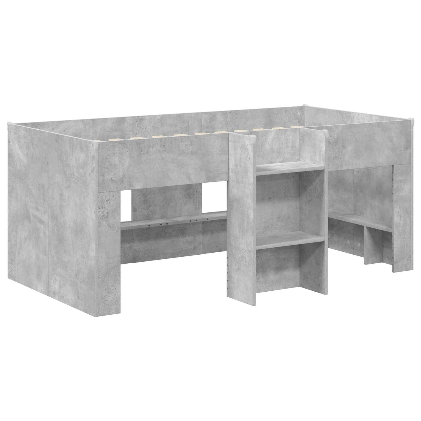 Kids'High Bed Frame Concrete Grey 80 x 160 cm Engineered Wood