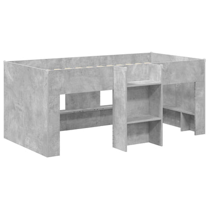 Kids'High Bed Frame Concrete Grey 80 x 160 cm Engineered Wood