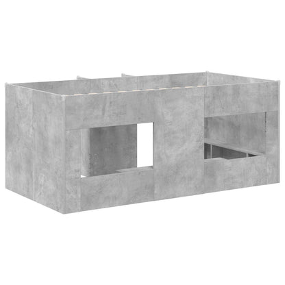 Kids'High Bed Frame Concrete Grey 80 x 160 cm Engineered Wood