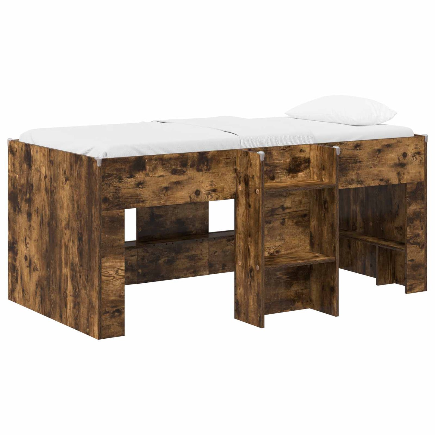Kids'High Bed Frame Smoked Oak 163 x 101.1 x 68.5 cm
