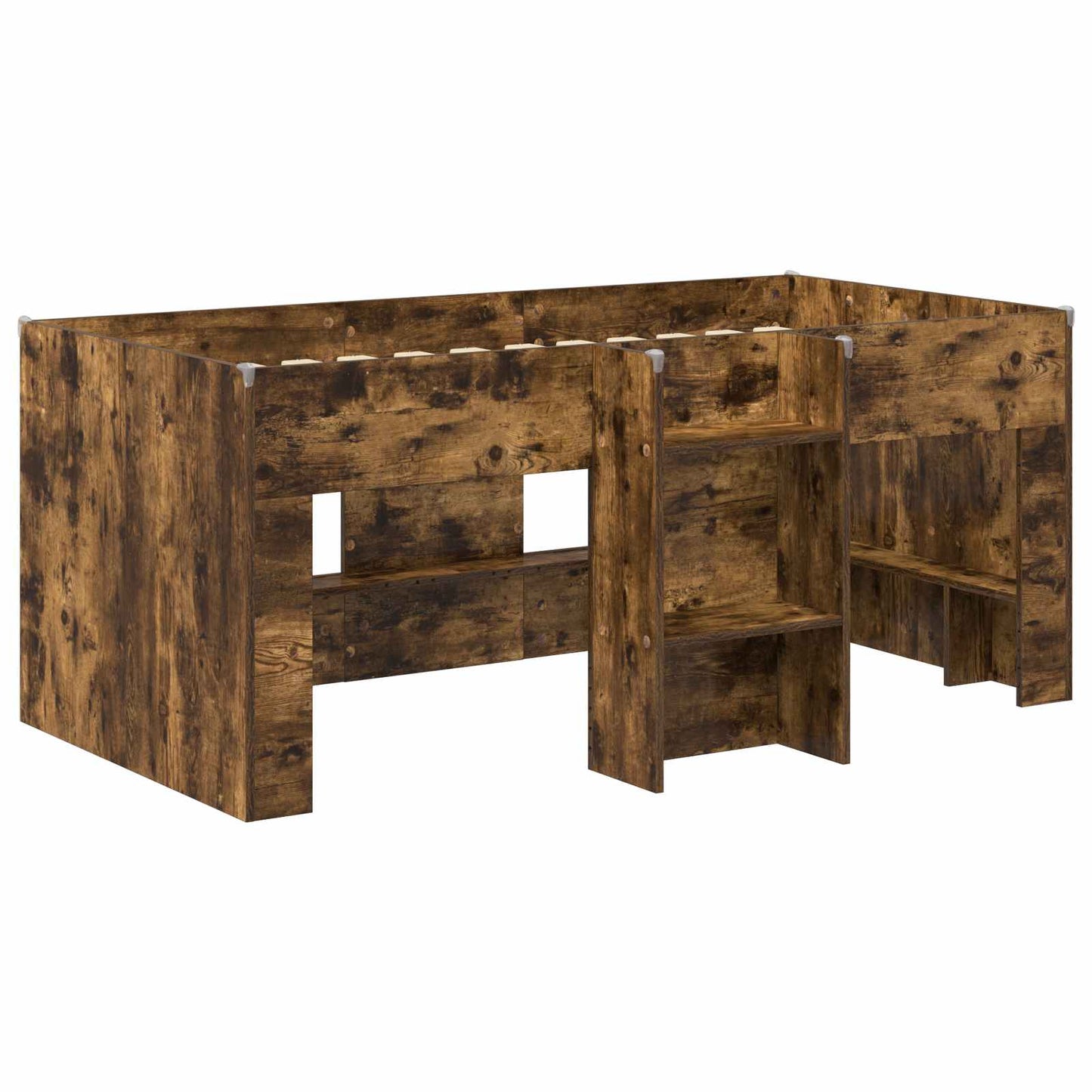 Kids'High Bed Frame Smoked Oak 80 x 160 cm Engineered Wood