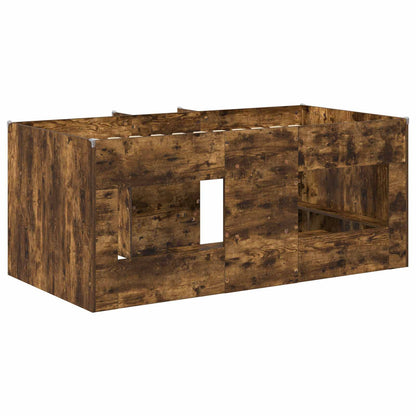 Kids'High Bed Frame Smoked Oak 80 x 160 cm Engineered Wood