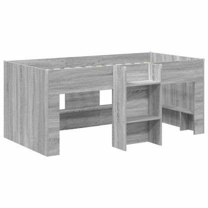 Kids'High Bed Frame Grey Sonoma 80 x 160 cm Engineered Wood