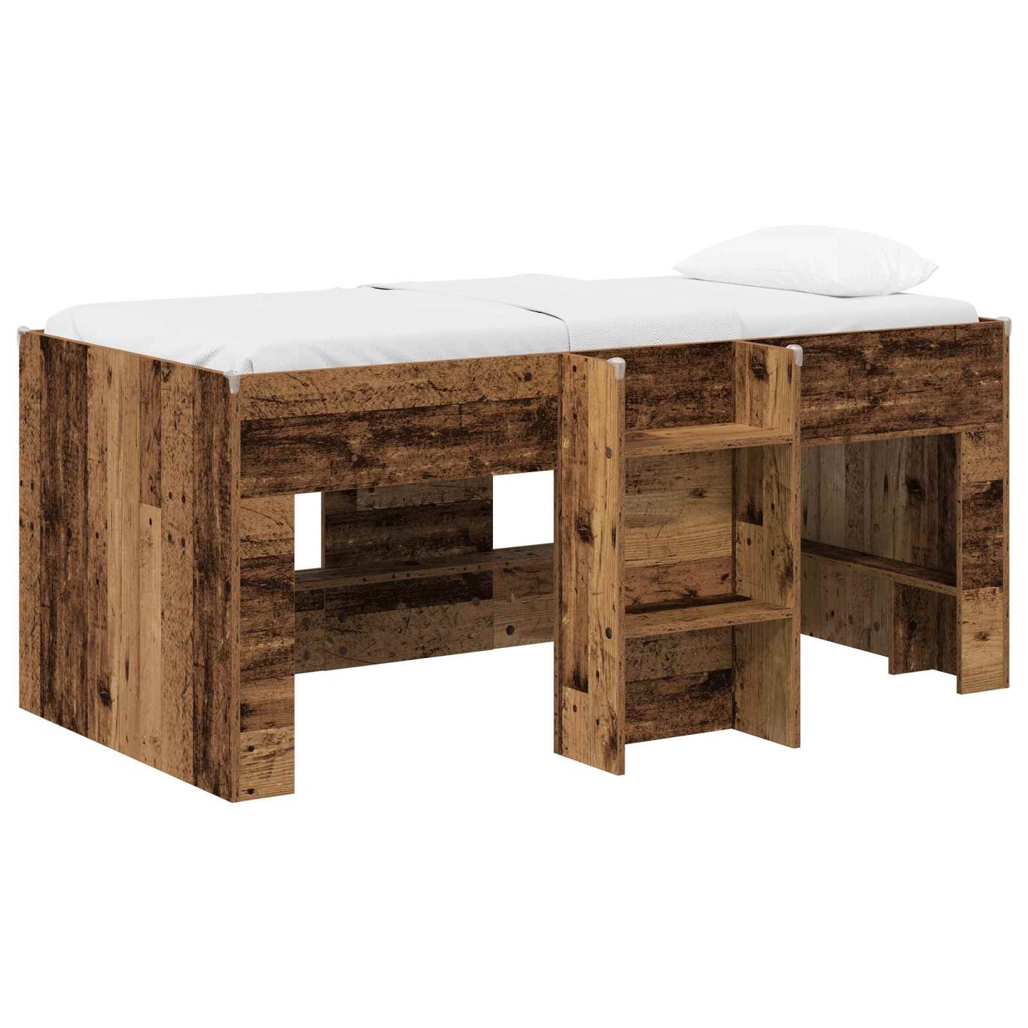 Kids'High Bed Frame Old Wood 80 x 160 cm Engineered Wood