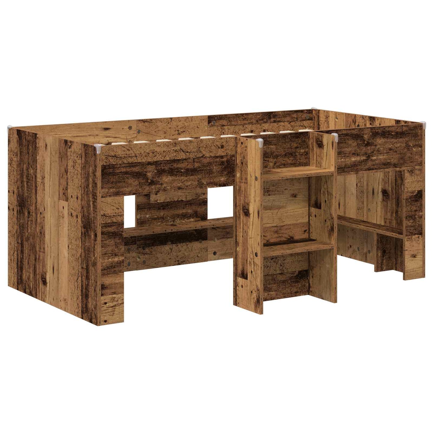 Kids'High Bed Frame Old Wood 80 x 160 cm Engineered Wood